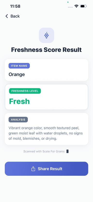 Freshness Score Result